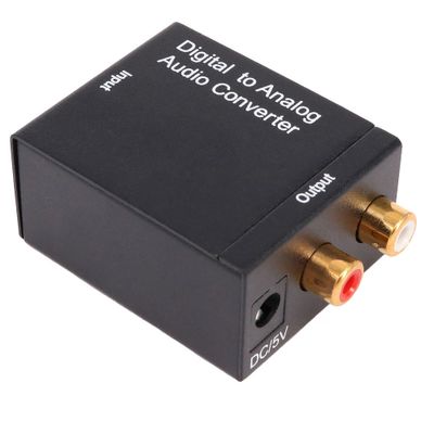 Digital to analog audio converter fiber coaxial to L/R