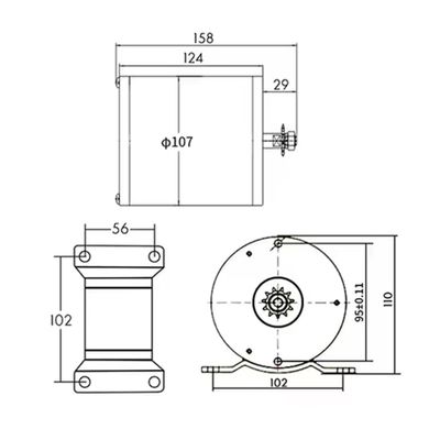 Elmotor ATV/Dirtbike (ZY1020), 36V 1000W - 11T, T8F
