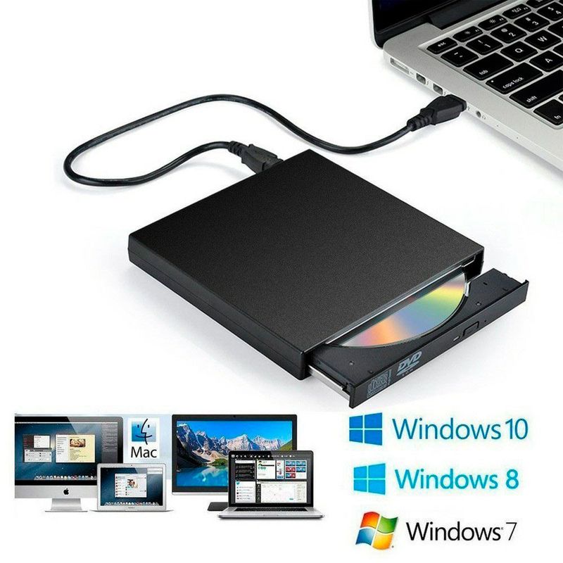 USB 2.0 External DVD optical drive (Black)