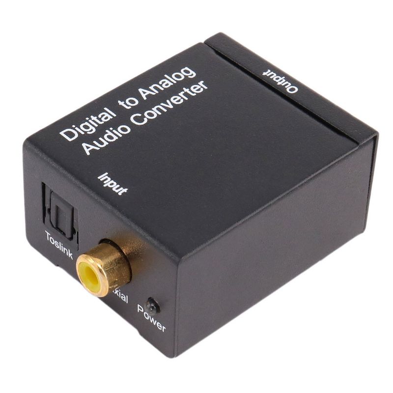 Digital to analog audio converter fiber coaxial to L/R