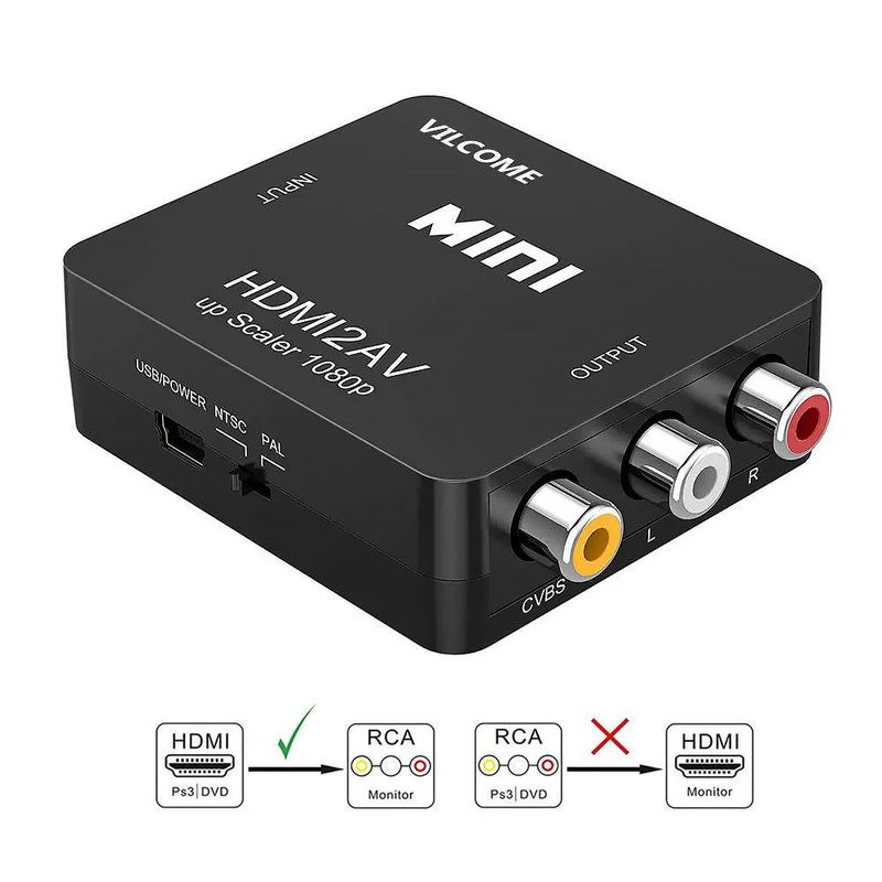 HDMI TO AV video converter (Black)