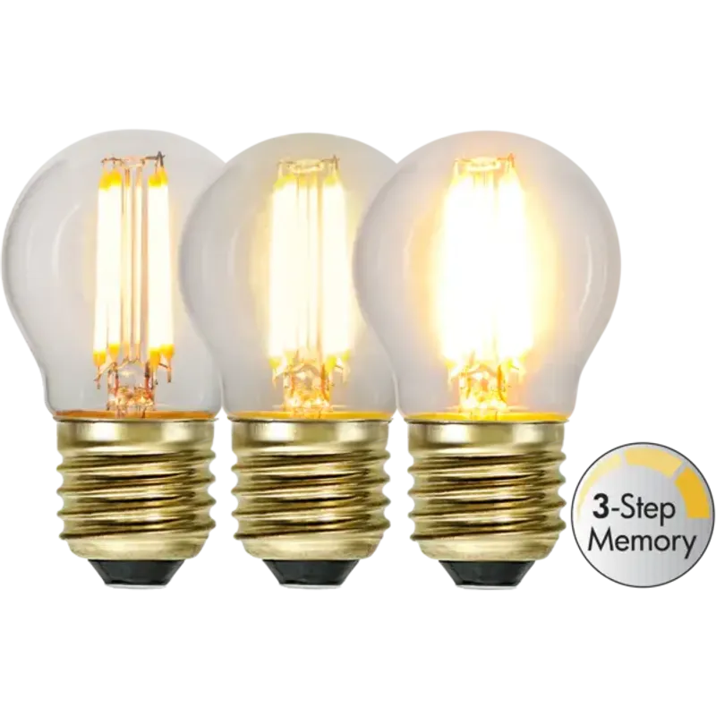 Klot LED E27 4W 3-steg memory soft glow