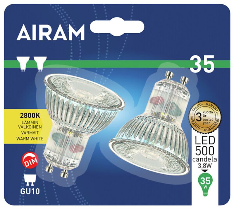 GU10 LED 2,4W 2-pack dim