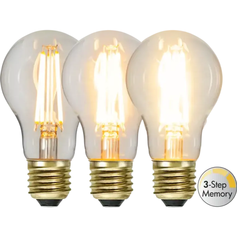Normallampa LED 6,5W 3-steg memory soft glow