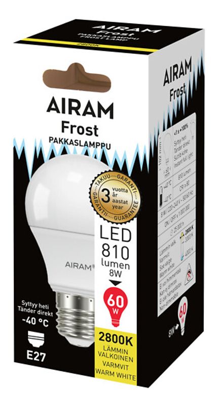 Normallampa LED 8,5W frost/utomhus