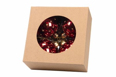 Julgranskula 8cm dots röd 4-pack