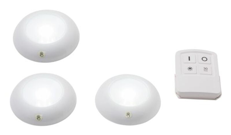 Scala LED-puck m.fjärr 3-pack