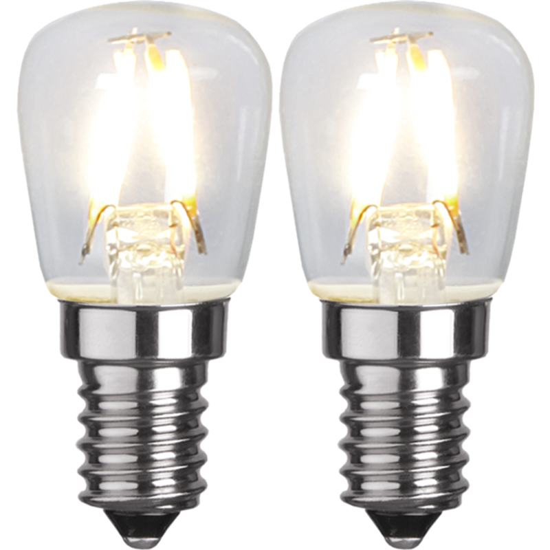 Päronlampa LED E14 1,3W 2-pack