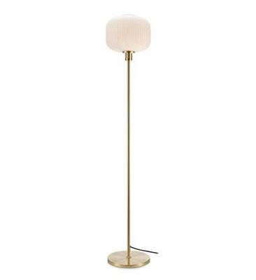 Sober golvlampa mässing/vit