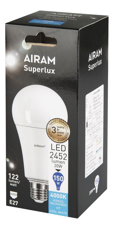 Normallampa LED E27 840/19W superlux