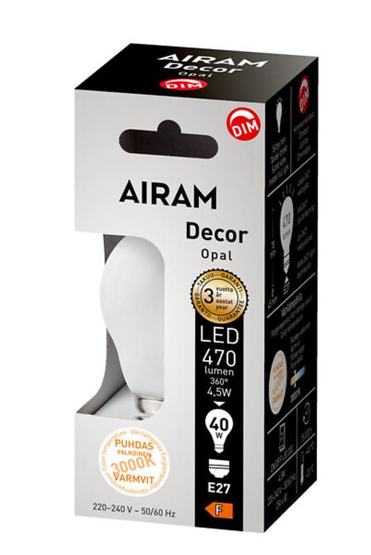 Klotlampa LED E27 4,5W Decor Opal dim