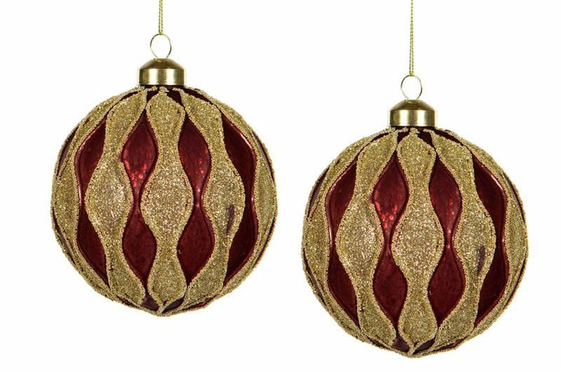 Julgranskula 10cm gala röd 2-pack