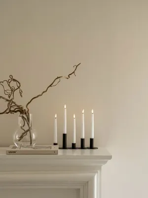 Lykke adventsljusstake svart