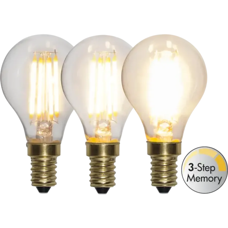 Klot LED E14 3-steg memory soft glow