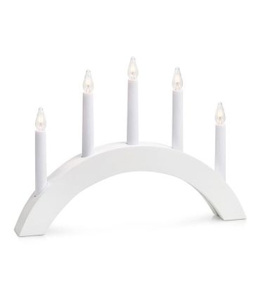 Atle träljusstake 5lj vit
