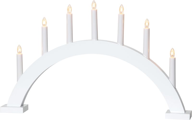 Trapp båge ljusstake vit