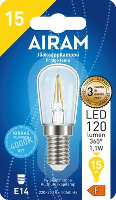 Päronlampa LED ugn/kylskåp 1,1W E14