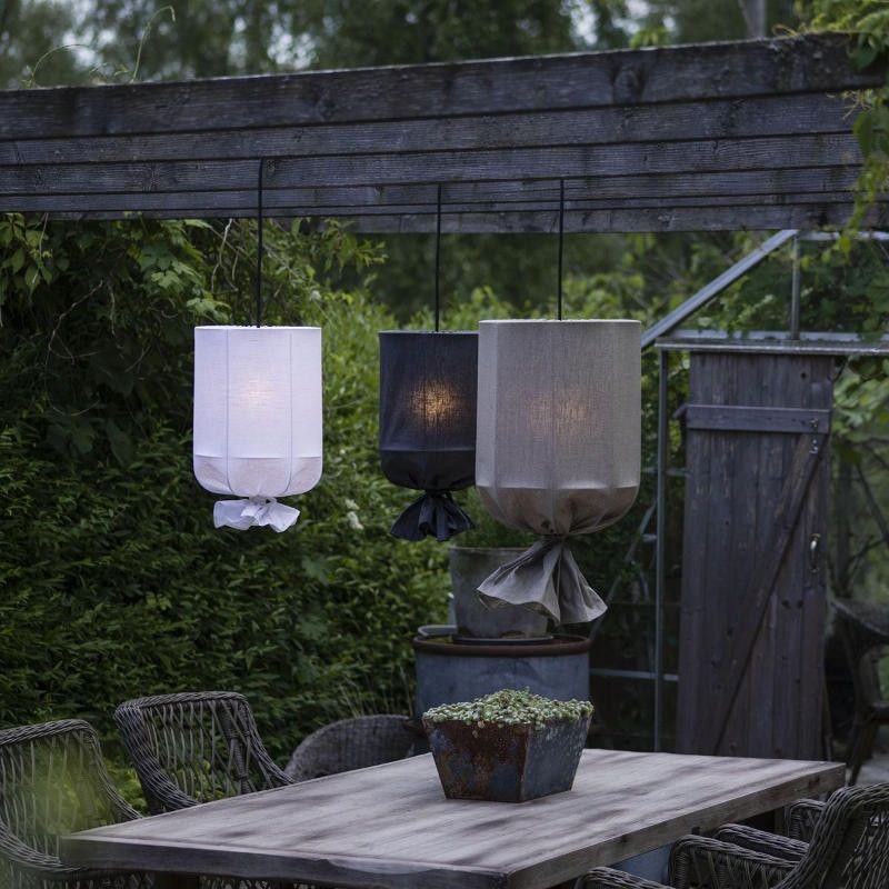 Round takskärmar outdoor ljusgrå