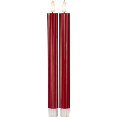 Flamme Stripe antikljus LED 2-pack röd