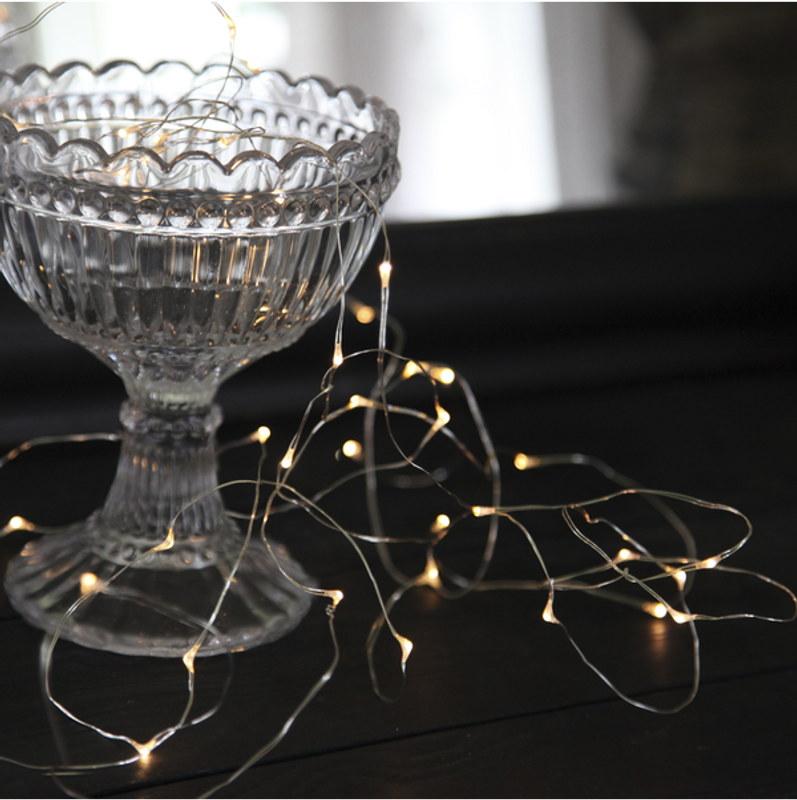Dew drop ljusslinga 40lj silver