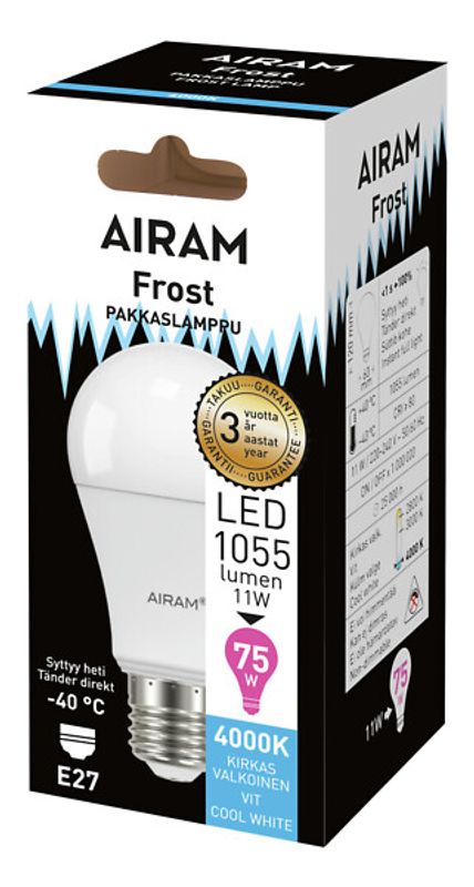 Normallampa LED 10,5W frost/utomhus