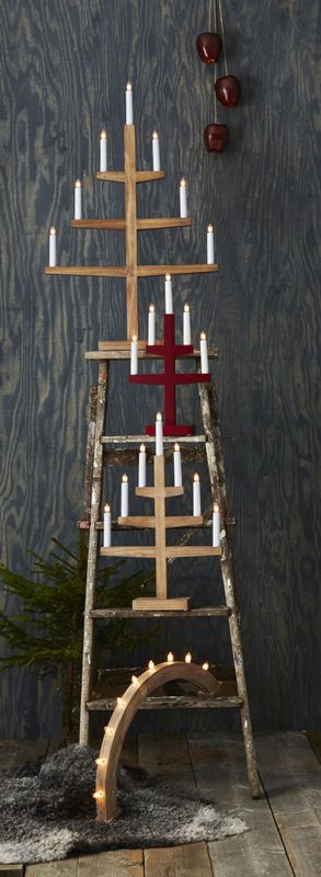 Trapp ljusstake röd