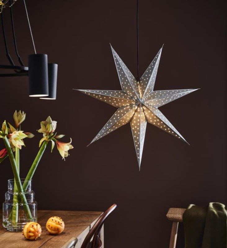 Glitter julstjärna 75 silver