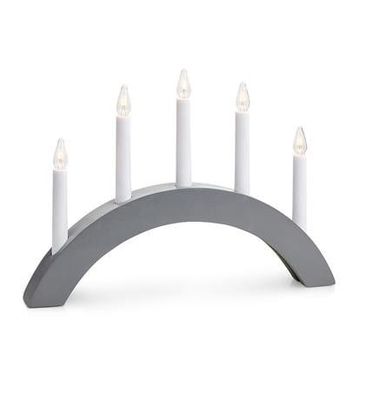 Atle träljusstake 5lj grå