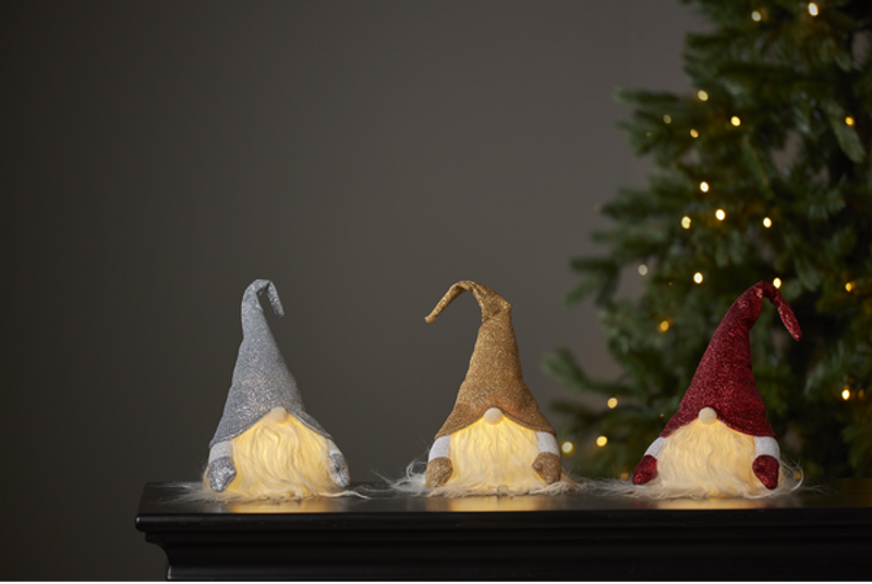 Tomte juldekoration silver