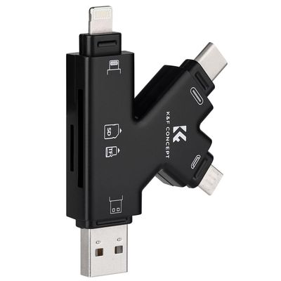 USB 3.0 Minneskortläsare SD MicroSD (4-in-1 USB-A,B,C, Lightning)