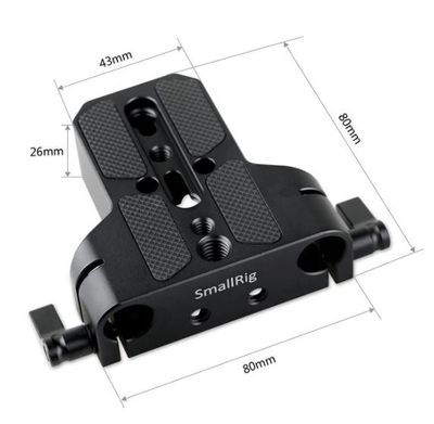SmallRig Baseplate with Dual 15mm Rod Clamp 1674