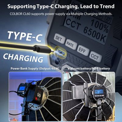 Color CL60 Ultra portabel LED-belysning Bi-color med batteridrift