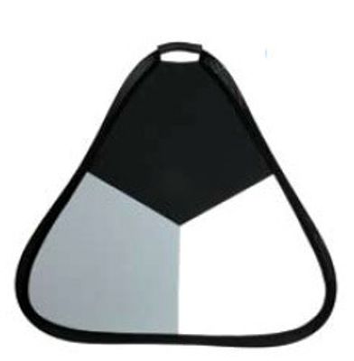 Gråkort med reflexskärm i silver (trekantig med handtag)