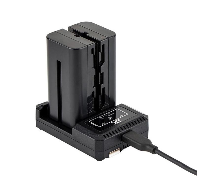 Dubbelladdare för Sonys NP-F-batterier