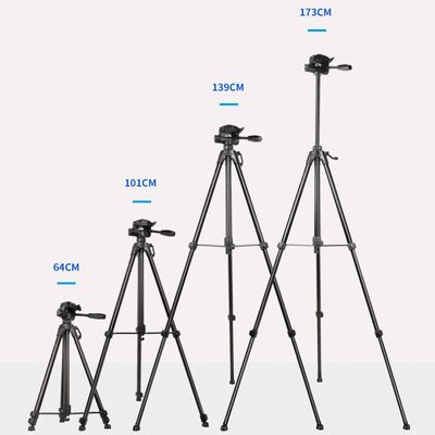 Videostativ med videohuvud och snabbplatta 173cm