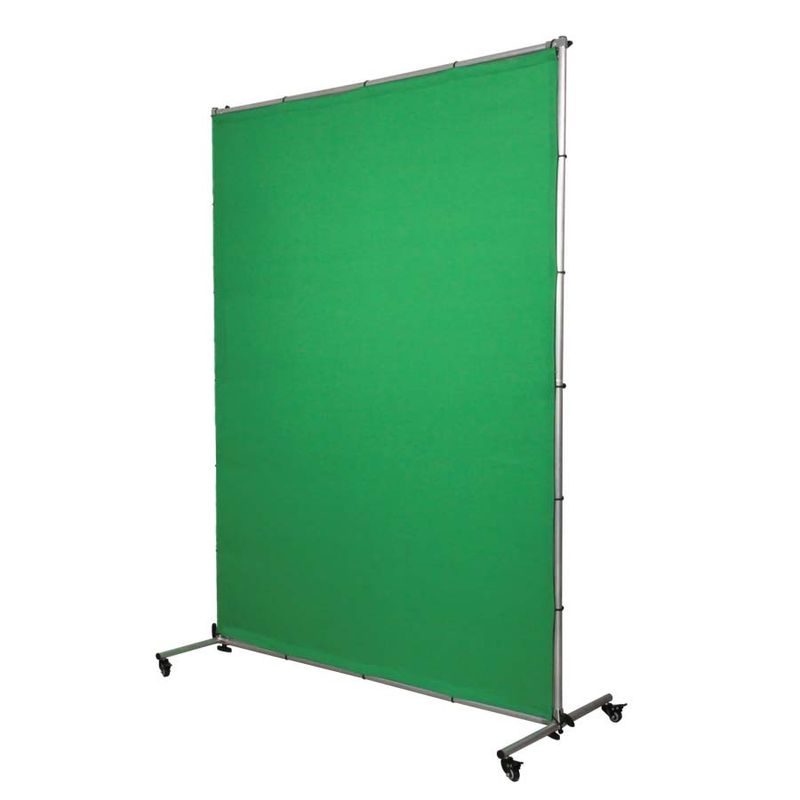Green screen med stativ på hjul 150 x 200 cm