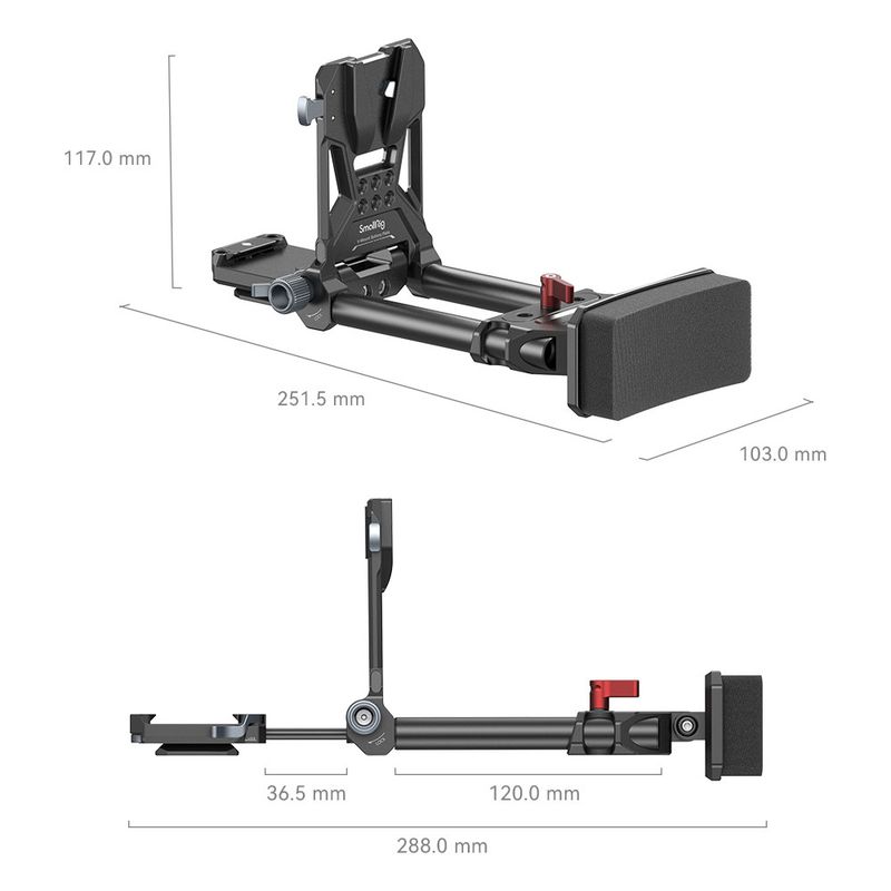 Minirigg med V-mount fäste, snabbplatta och rods