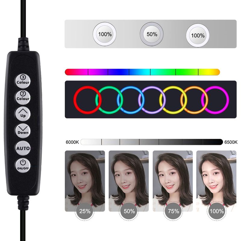 Mini selfiebelysning med RGB