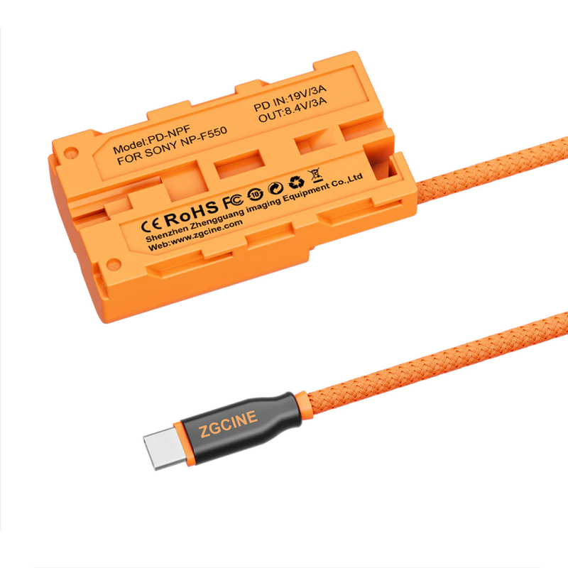 USB-C PD till Sony NP-F550 Dummy-Batteri