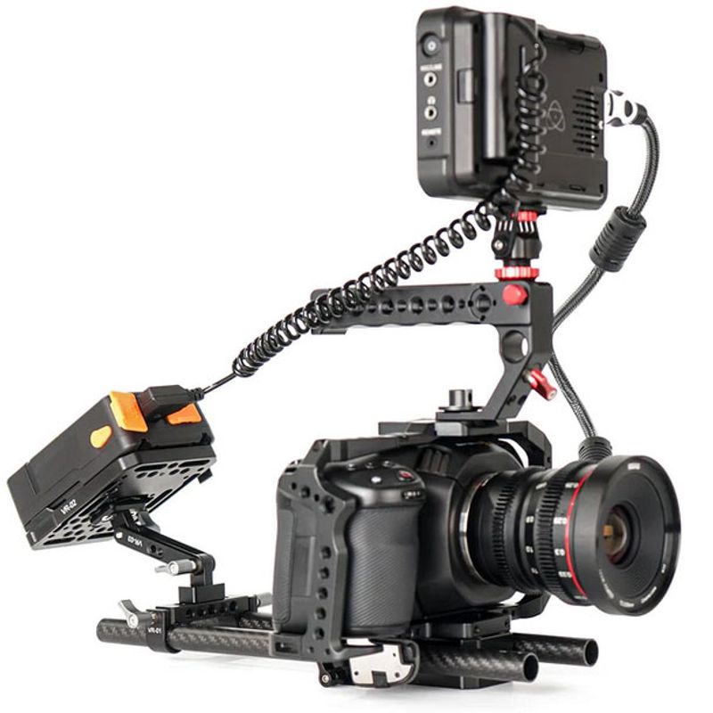 V-Mount batteriplatta med arm och rod clamp