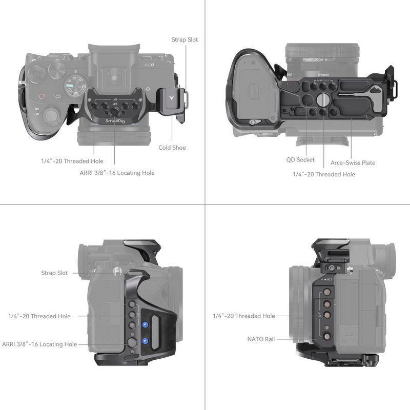 Bur "Rhinoceros" med topphandtag och kabelklämma för Sony A7R V / A7 IV & A7S III