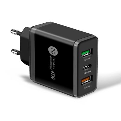 Snabbladdare USB-C PD-laddare 45W Svart
