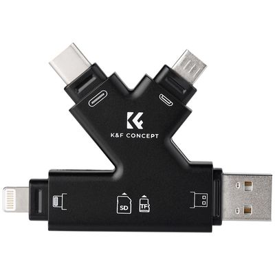 USB 3.0 Minneskortläsare SD MicroSD (4-in-1 USB-A,B,C, Lightning)