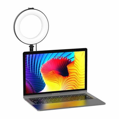 Rund LED-lampa för videokonferens