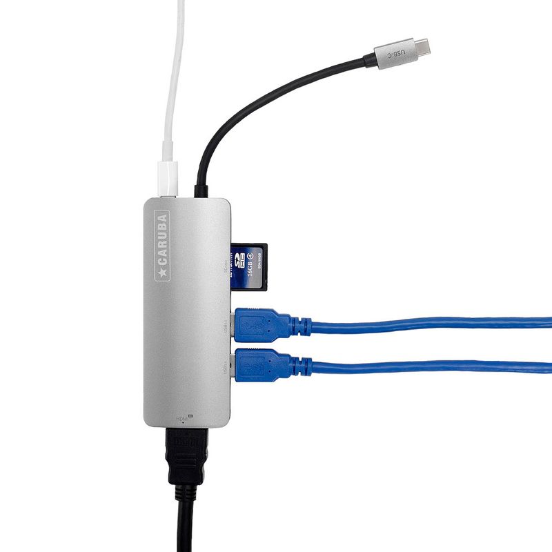 USB-C Hub med Micro SD kortläsare, HDMI och USB PD Snabbladdning
