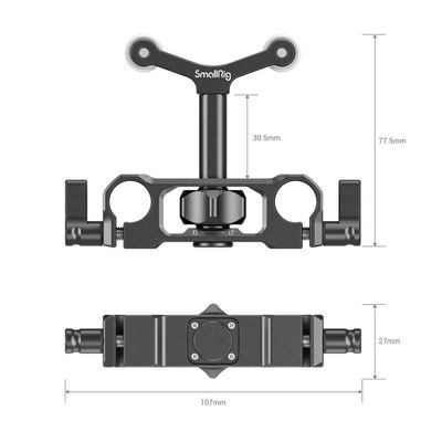 Universalt objektivstöd för 15mm LWS rods