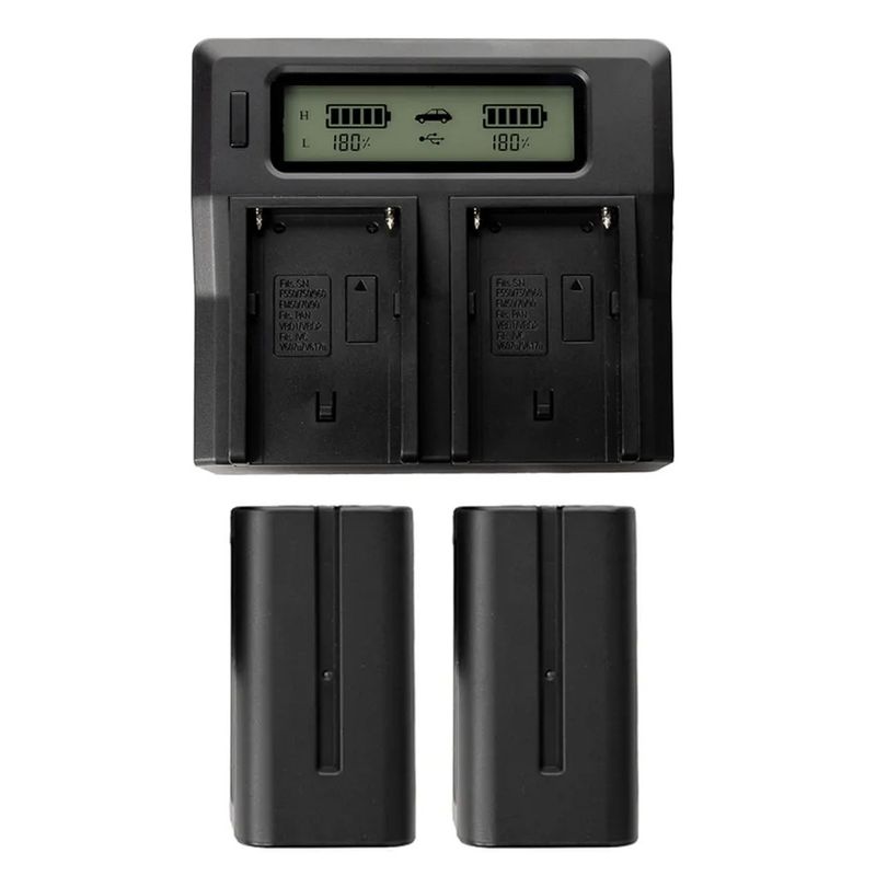 2-Pack NP-F750 med dubbelladdare