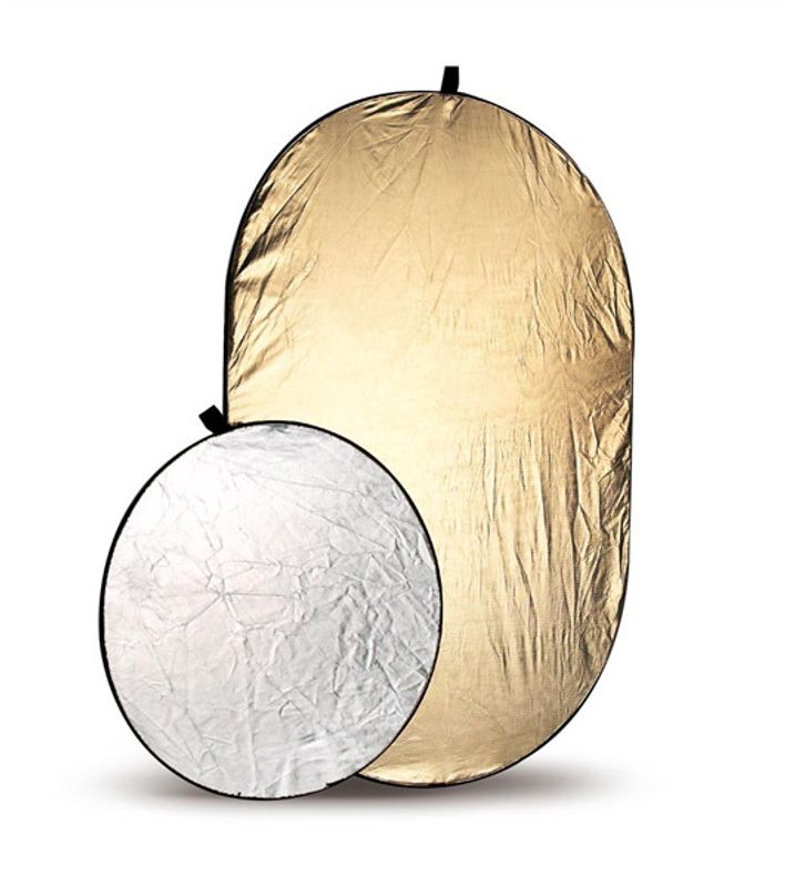 Reflexskärm silver / guld (rektangulär)