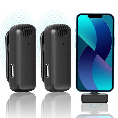 Ulanzi 2 x Myggmikrofon för iPhone med laddfodral Svart