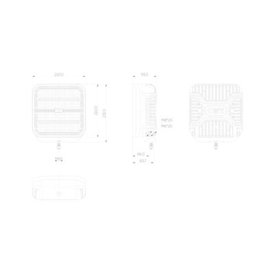 OZZ SQR 9" LED Extraljus Svart